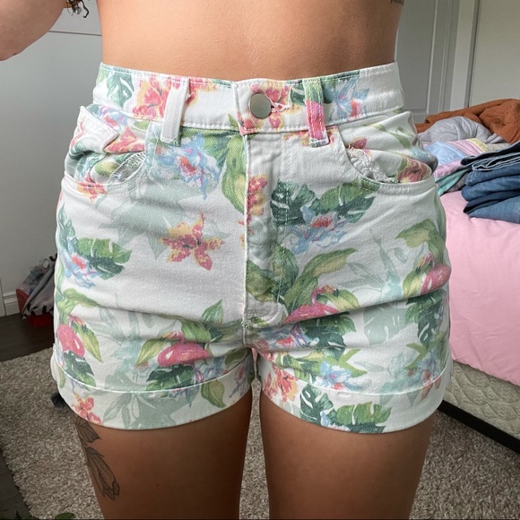 American apparel Jean shorts floral - Picture 1 of 3